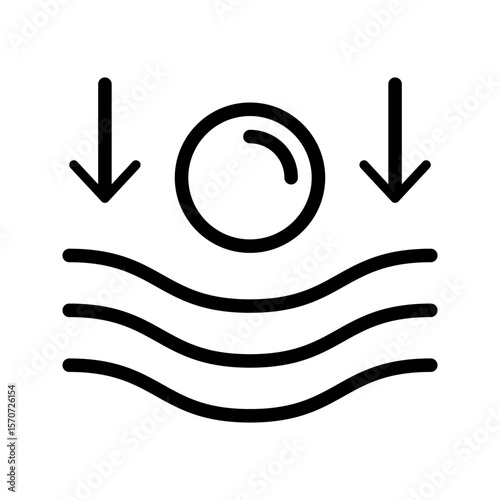 Elastic material line icon with a ball
