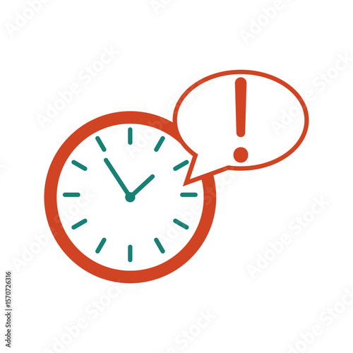 Minimalist clock design with no numbers and a cross mark at the bottom right, representing time management and task rejection

