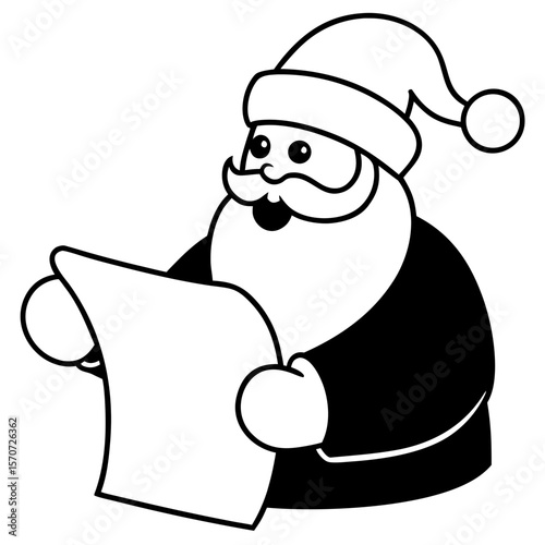 santa checking the nice list on white background