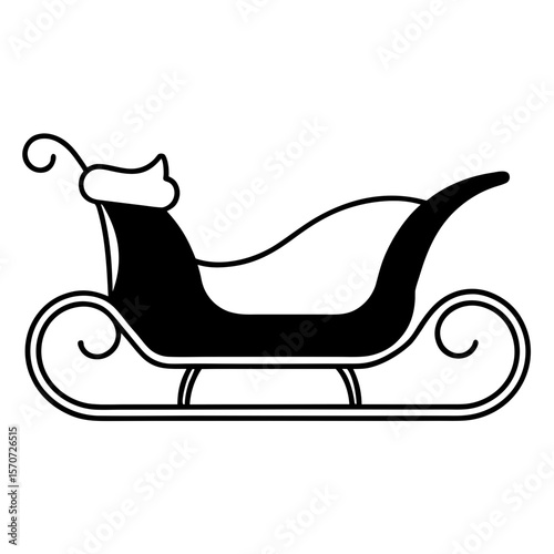 watercolor sleigh ride on white background