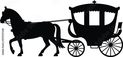 Horse drawn carriage silhouette