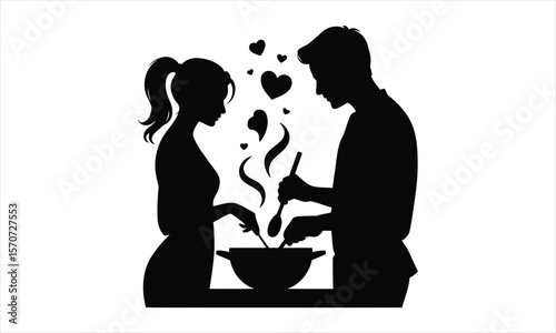 Culinary artistry silhouette design