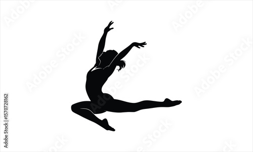 Graceful dancer silhouette in motion