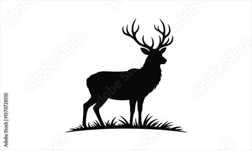 Majestic deer silhouette wildlife art
