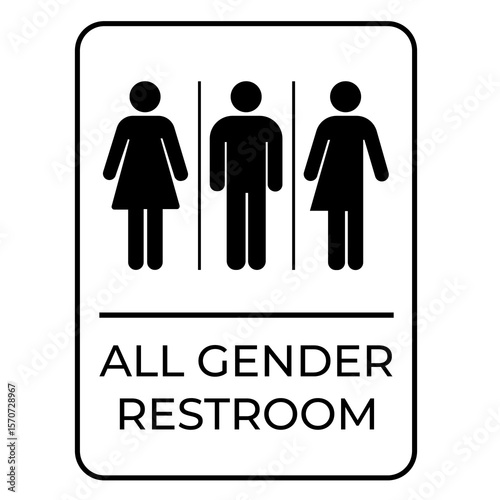 All Gender Restroom Sign Stock Illustrations