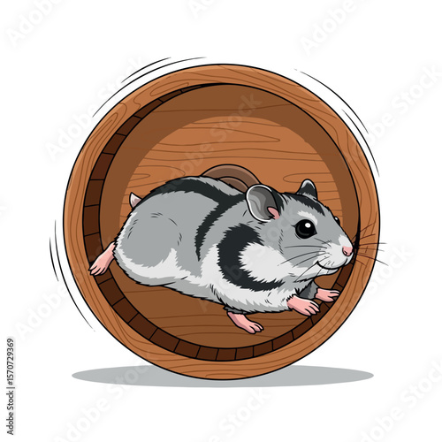 illustration, animal, vector, rodent, mammal, cage, domestic, isolated, home, cartoon, funny, mouse, small, hamster, pet, cute, adorable, character, graphic, design, icon, comic, accessory, eat, fun, 