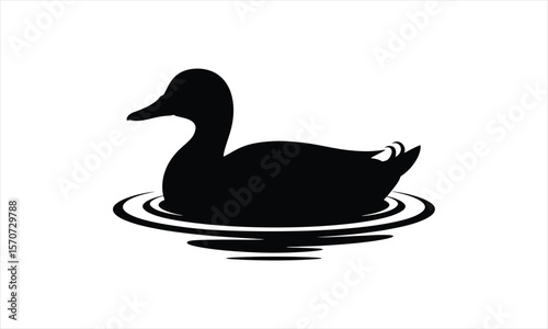 Simple duck outline silhouette design