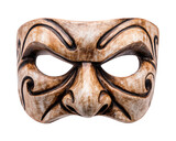 Wooden mask carved brown dramatic theatrical isolated object traditional expressive face emotion art mysterious performance cultural vintage handmade detailed ornate bold intense mask design craft