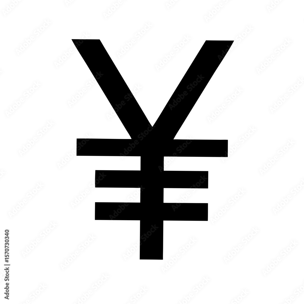 Obraz premium Japanese Yen Currency Symbol Silhouette japanese currency money