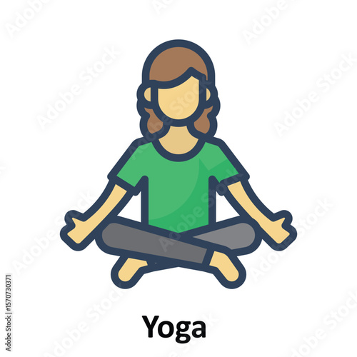 Yoga practice Vector Icon which can easily modify or edit