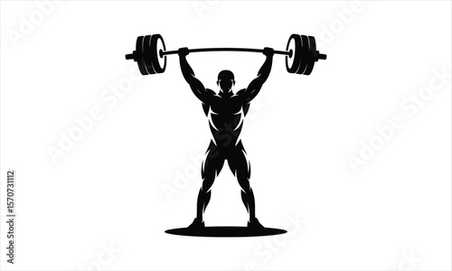 Man exercising in gym silhouette