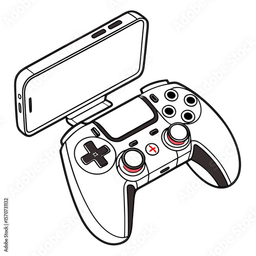 Modern mobile gaming controller with attached smartphone technology