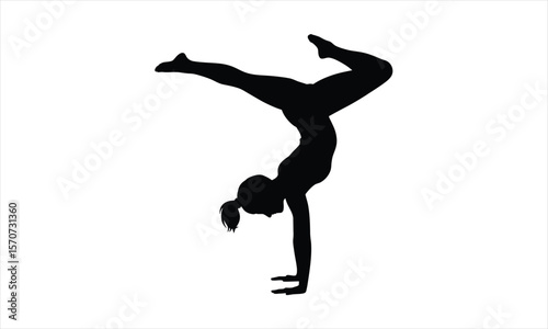 Person performing a handstand silhouette