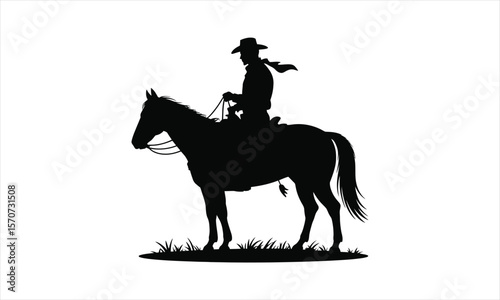Majestic horse galloping silhouette