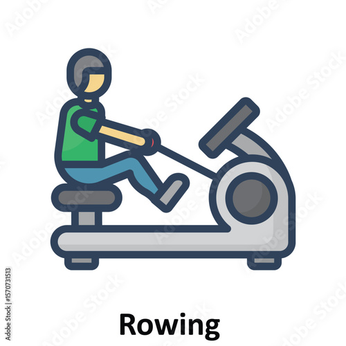 Rowing machine Vector Icon which can easily modify or edit