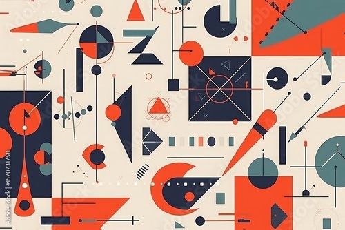 The vibrant illustrations use various geometric shapes to form abstract patterns with rich colors and incorporate icons representing technology to create a vibrant and dynamic feeling
