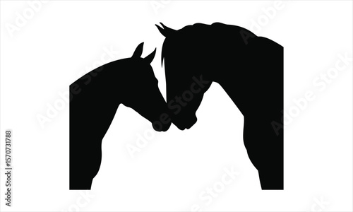 Majestic horse galloping silhouette