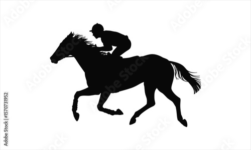 Majestic horse galloping silhouette