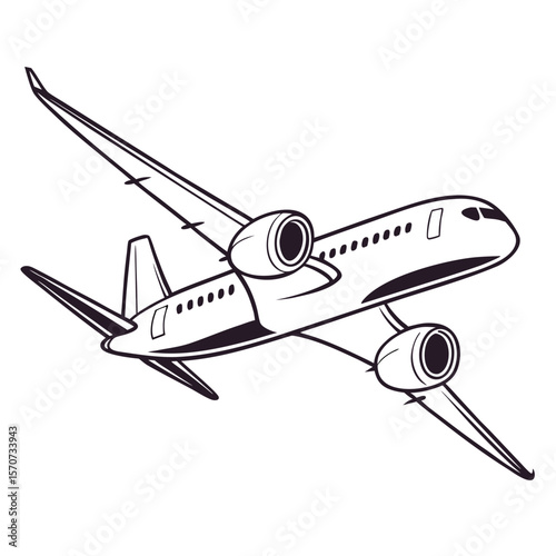 Sleek jetliner soaring through the sky airplane aircraft
