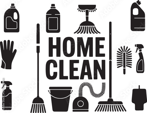  Home Cleaning Services and Supplies Icons 