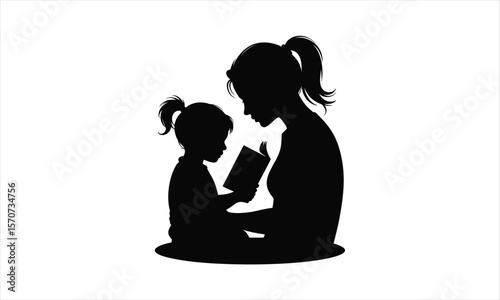 Person reading book silhouette banner