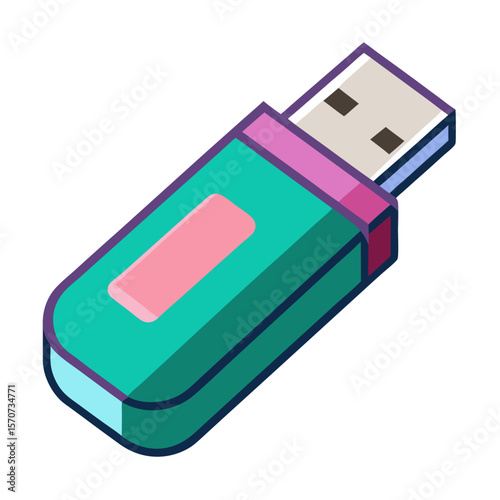 Teal pink and purple flash drive usb drive storage