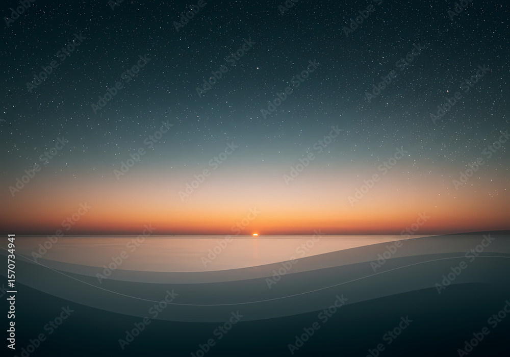 Obraz premium Night Sky Over Calm Waters