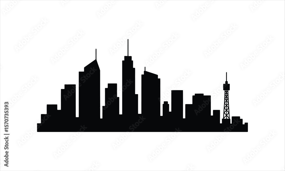 Naklejka premium Cityscape silhouette design