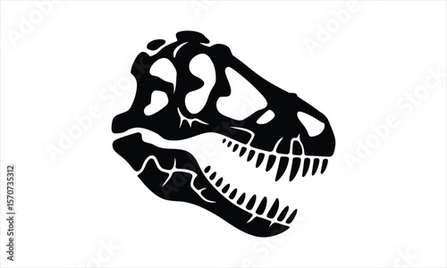 Artistic skull design with bold outline silhouette