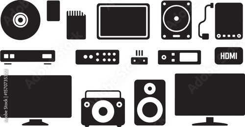 Home Entertainment and Electronic Devices Icons Collection