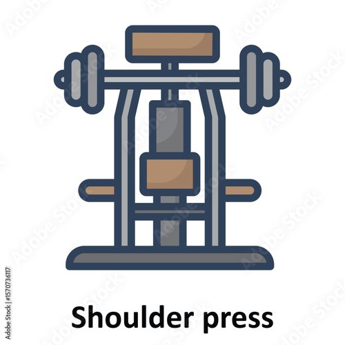 Shoulder press, Vector Icon which can easily modify or edit