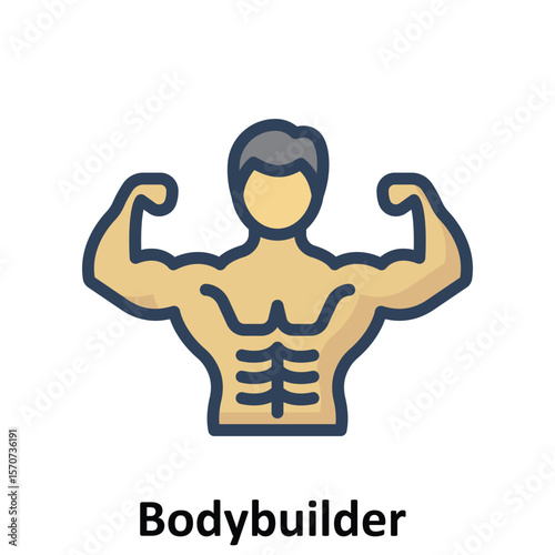 Bodybuilder Vector Icon which can easily modify or edit