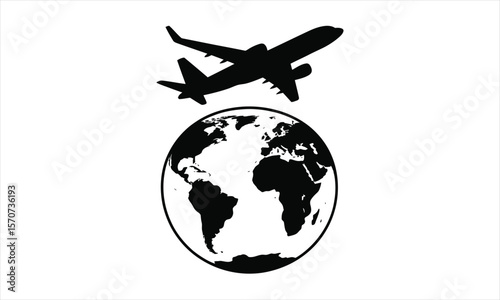 Global travel destinations silhouette