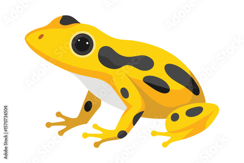 Bright yellow frog with black spots illustration