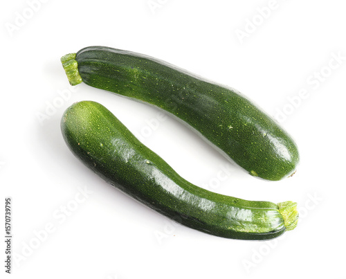 Fresh tasty organic zucchini on a white studio background, healthy vegetarian food