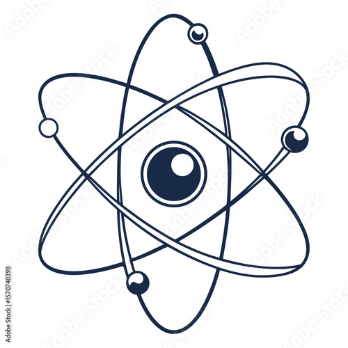 Atom nucleus orbits electrons dark blue atomic
