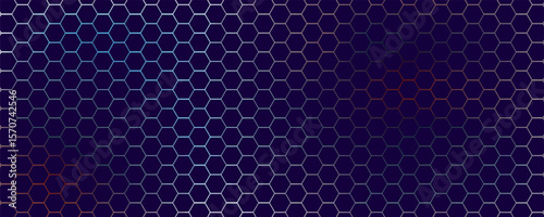 Hexagonal Abstract Technology Background. Hexagons Pattern for Hi-Tech Communication Design. Hi-tech Cyber Hexagon Sci-Fi Game Banner Grid. Nano Shield Pattern. Vector Illustration