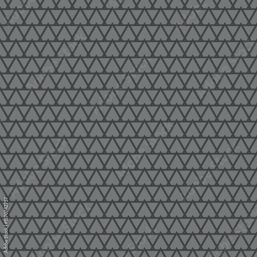 Tile vector pattern with black triangles on grey background