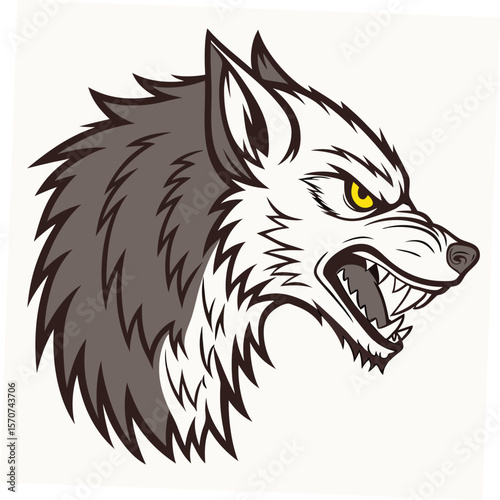 Wallpaper Mural Fierce Werewolf Head Roaring animal creature Torontodigital.ca