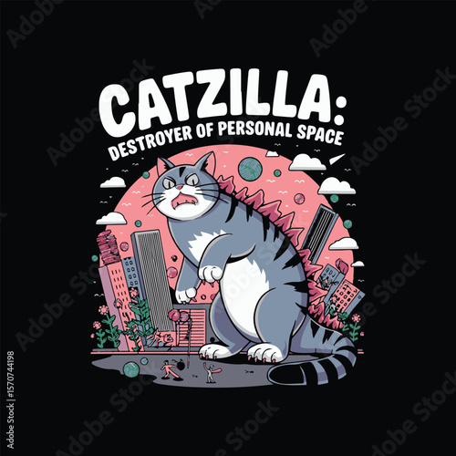 Funny cat t shirt design