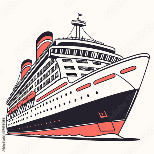 Grand liner sailing on calm waters cruise ship ocean liner