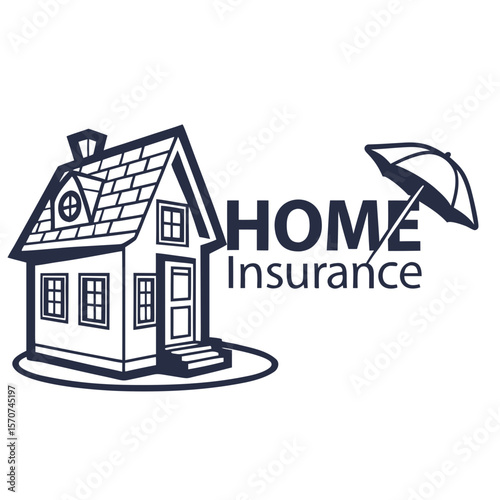 House and umbrella logo home insurance