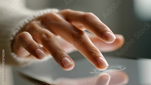 User hand and finger touch on screen creating an inclusive digital user experience with an intuitive, modern display
