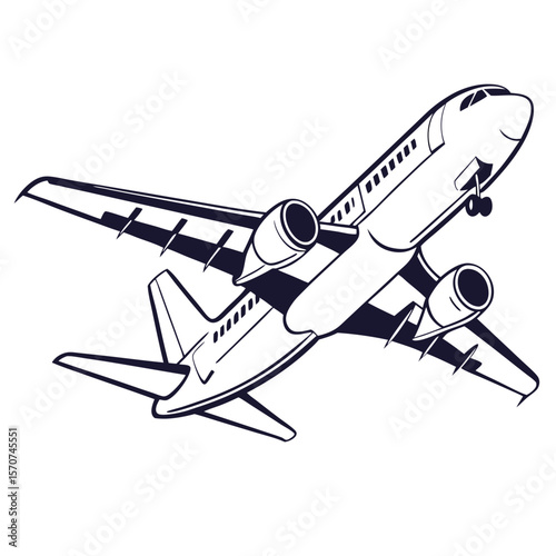 Jetliner ascending with engines visible airplane aircraft