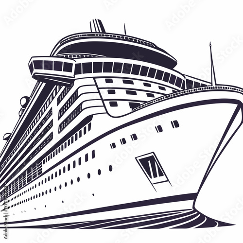 Majestic cruise liner sailing on white cruise ship