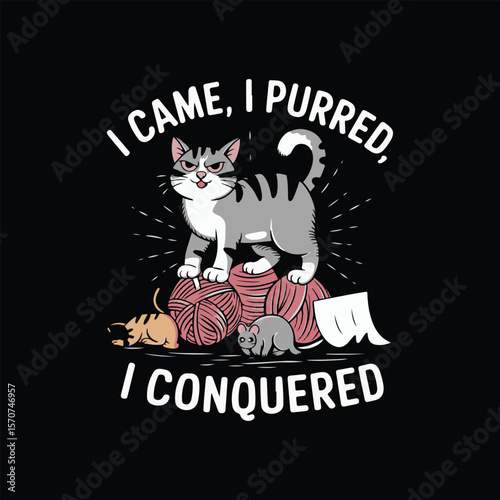 Funny cat t shirt design