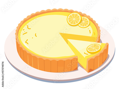  a lemon mascarpone tart with a smooth, creamy surface and golden sabl crust