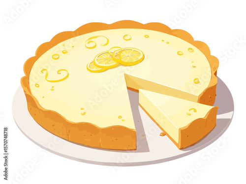  a lemon mascarpone tart with a smooth, creamy surface and golden sabl crust