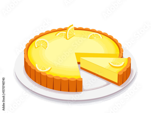  a lemon mascarpone tart with a smooth, creamy surface and golden sabl crust