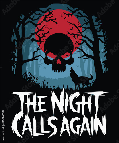 Blood Moon Skull Graphic Design